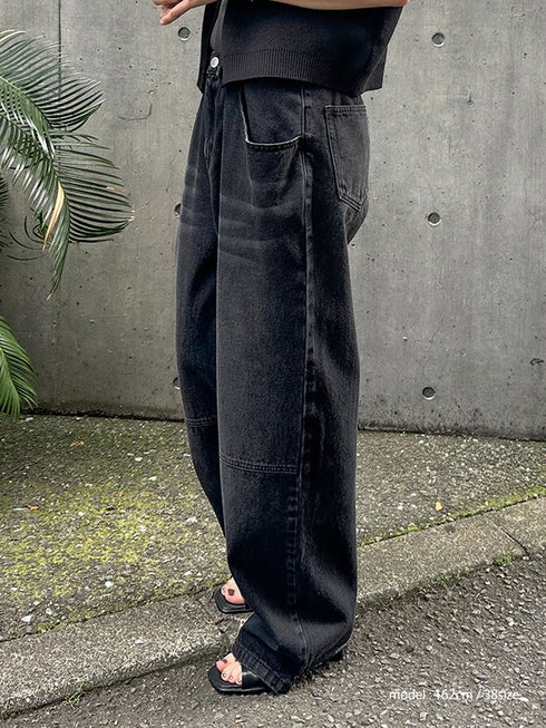 TUCK BELT DENIM PT /Y262-31064