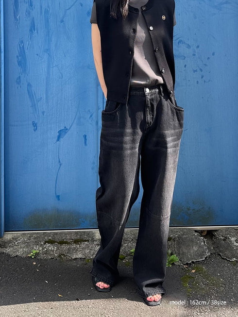TUCK BELT DENIM PT /Y262-31064