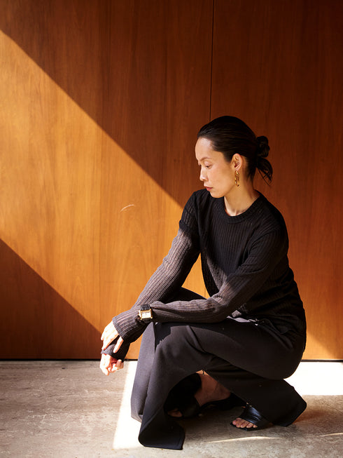 【 予約:6月中旬 】STRIPE SHEER RIB TEE /Y263-82086