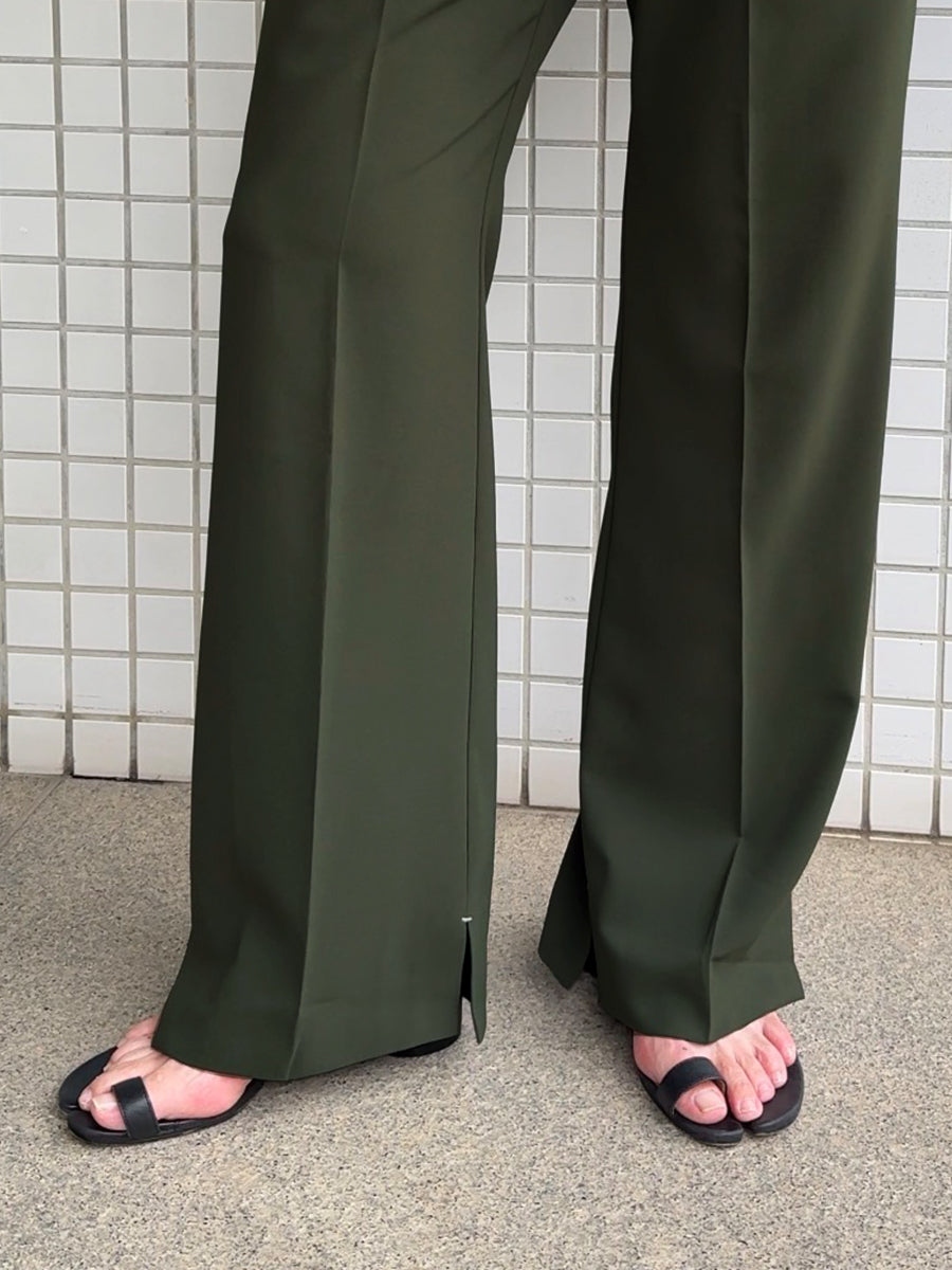 YENN SIDE SLIT SLACKS サイドスリットパンツ カーキ38 YENN（イェン