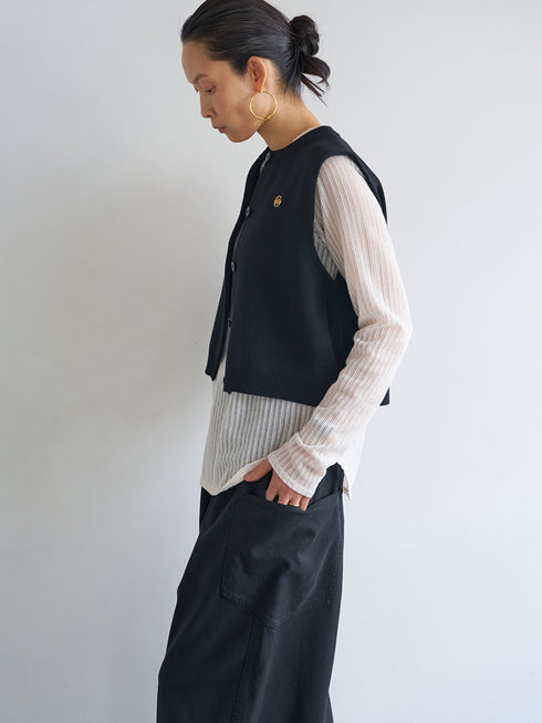 【 予約:6月中旬 】STRIPE SHEER RIB TEE /Y263-82086