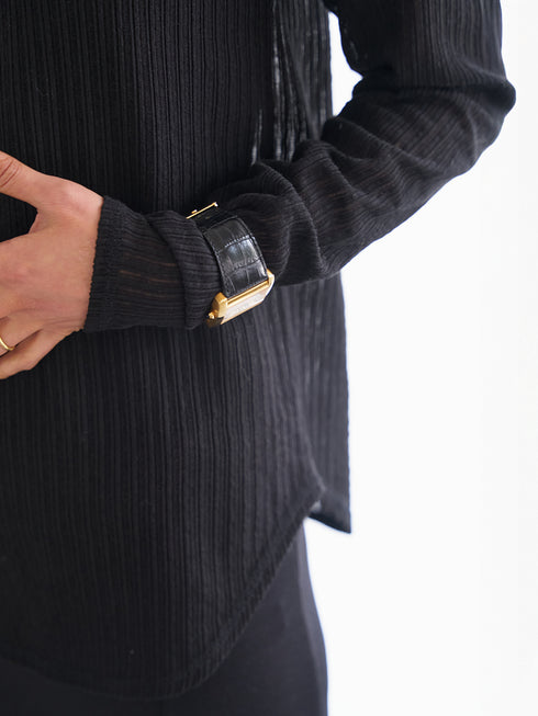 【 予約:6月中旬 】STRIPE SHEER RIB TEE /Y263-82086