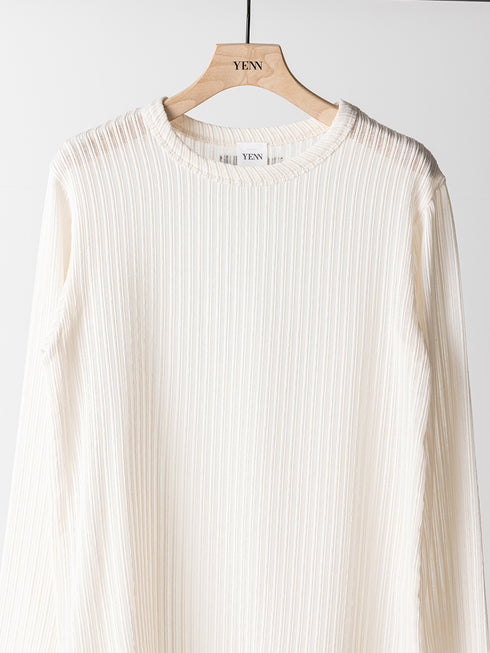 【 予約:6月中旬 】STRIPE SHEER RIB TEE /Y263-82086