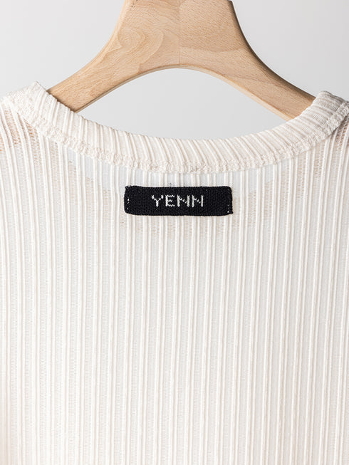 【 予約:6月中旬 】STRIPE SHEER RIB TEE /Y263-82086