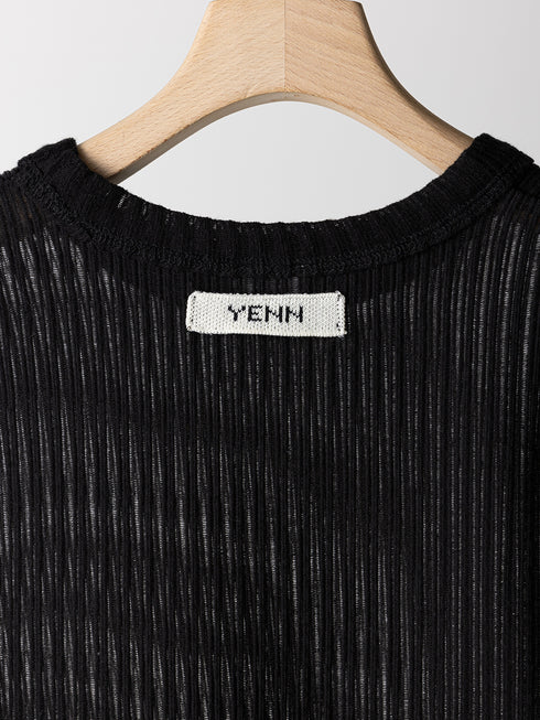 【 予約:6月中旬 】STRIPE SHEER RIB TEE /Y263-82086