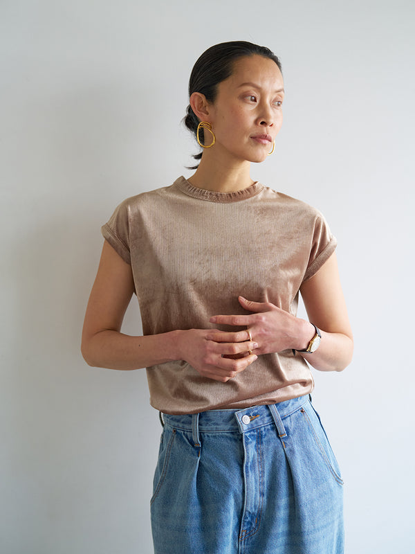 【 予約:6月中旬 】VELVET SHORT SLV TEE /Y263-82088