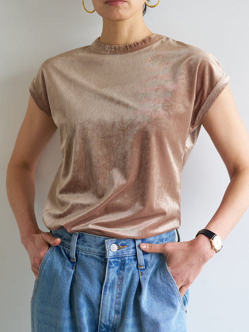 【 予約:6月中旬 】VELVET SHORT SLV TEE /Y263-82088