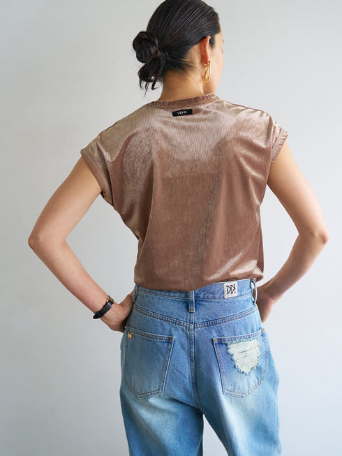 【 予約:6月中旬 】VELVET SHORT SLV TEE /Y263-82088