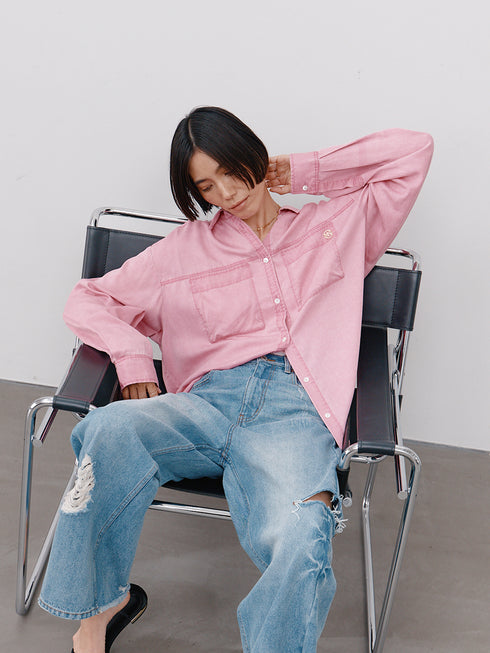 【 予約:1月中旬 】FADED OVERSIZE SHIRT /Y264-11134