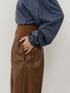 【 予約:11月中旬 】RIB FAUX LEATHER PT /Y264-31117
