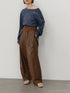 【 予約:11月中旬 】RIB FAUX LEATHER PT /Y264-31117
