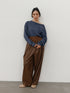 【 予約:11月中旬 】RIB FAUX LEATHER PT /Y264-31117