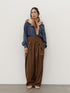 【 予約:11月中旬 】RIB FAUX LEATHER PT /Y264-31117