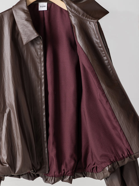 【 予約:11月中旬 】LEATHER LIKE BLOUSON/Y264-42119