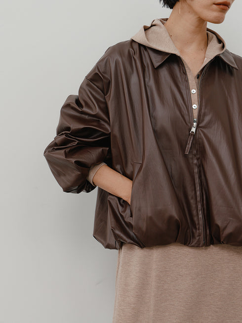 【 予約:11月中旬 】LEATHER LIKE BLOUSON/Y264-42119