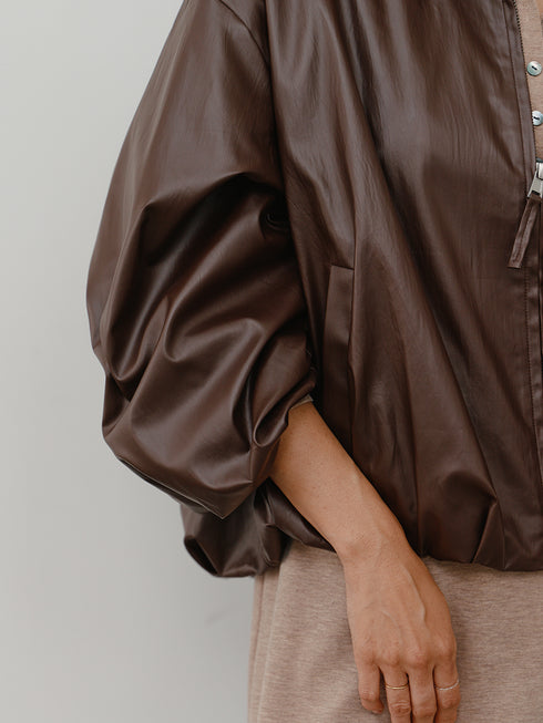 【 予約:11月中旬 】LEATHER LIKE BLOUSON/Y264-42119