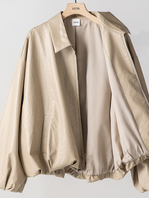 【 予約:11月中旬 】LEATHER LIKE BLOUSON/Y264-42119