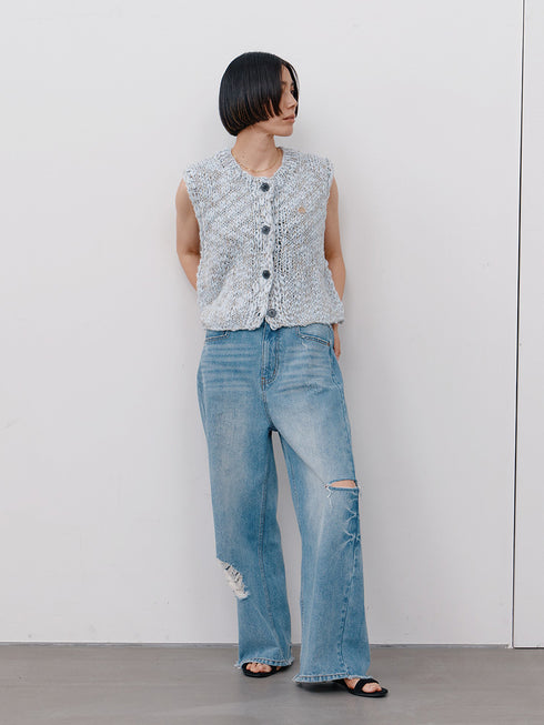 【 予約:11月中旬 】HAND SLUB MIX VEST /Y264-91129