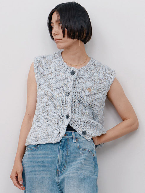 【 予約:11月中旬 】HAND SLUB MIX VEST /Y264-91129