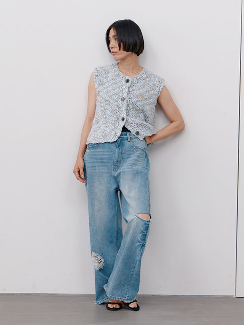 【 予約:11月中旬 】HAND SLUB MIX VEST /Y264-91129