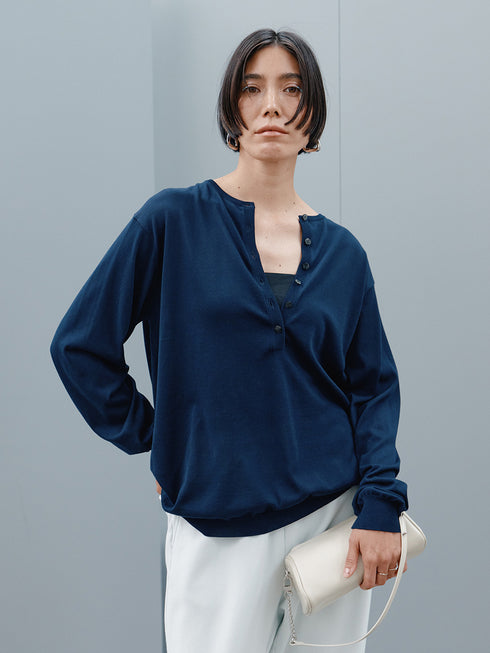 【 予約:1月中旬 】DEEP HENRY SWEATER /Y264-91141