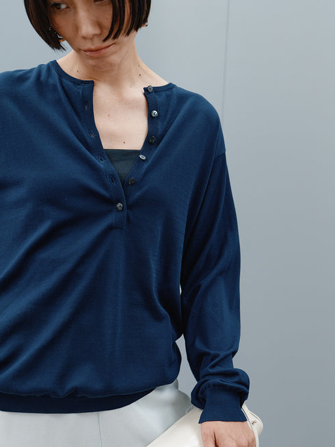 【 予約:1月中旬 】DEEP HENRY SWEATER /Y264-91141