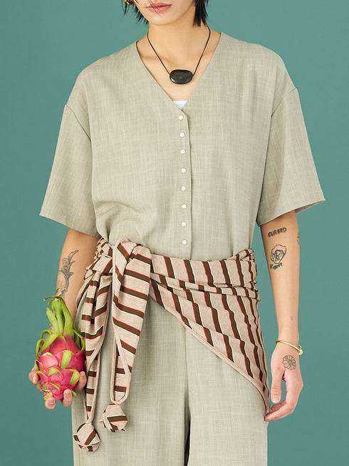 【 予約:5月下旬 】STRIPED JERSEY SCARF /Y262-01048