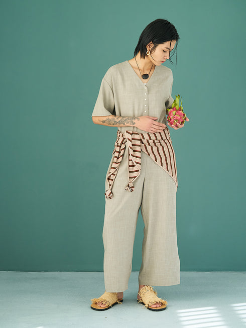 【 予約:5月下旬 】STRIPED JERSEY SCARF /Y262-01048