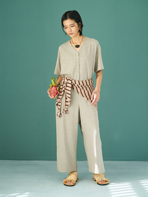 【 予約:5月下旬 】STRIPED JERSEY SCARF /Y262-01048