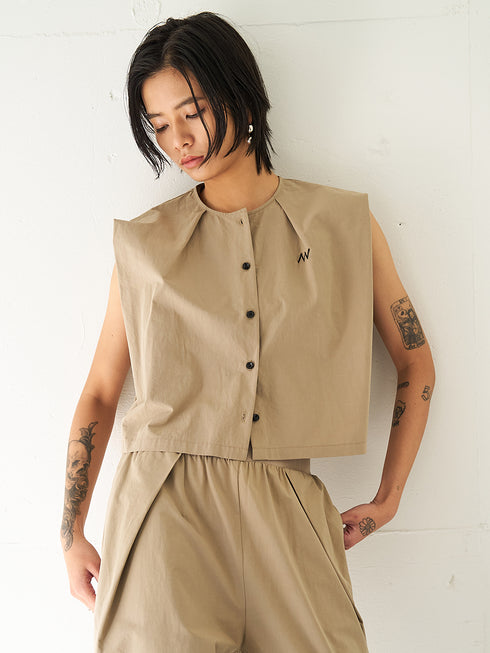 【 予約:5月下旬 】SLEEVELESS SHIRT /Y262-11040