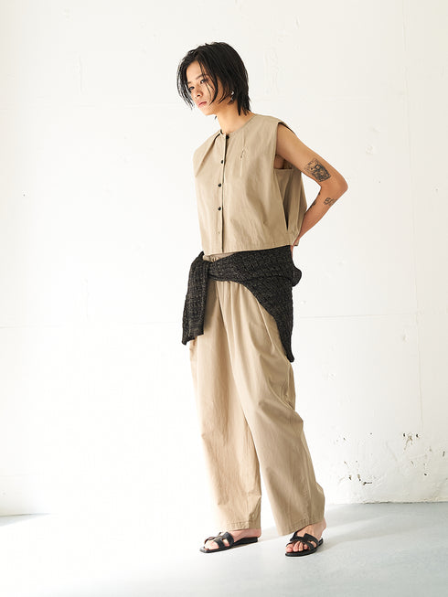 【 予約:5月下旬 】SLEEVELESS SHIRT /Y262-11040