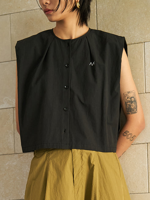 【 予約:5月下旬 】SLEEVELESS SHIRT /Y262-11040