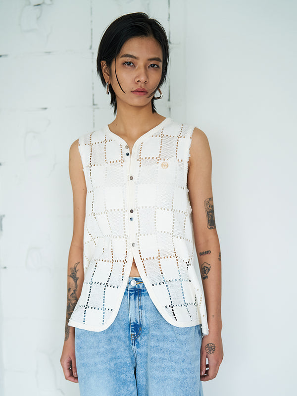 【 予約:5月下旬 】SLEEVELESS LACE TOP /Y262-12045