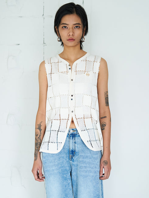 【 予約:5月下旬 】SLEEVELESS LACE TOP /Y262-12045