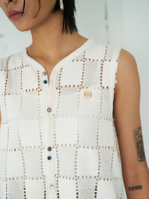 【 予約:5月下旬 】SLEEVELESS LACE TOP /Y262-12045