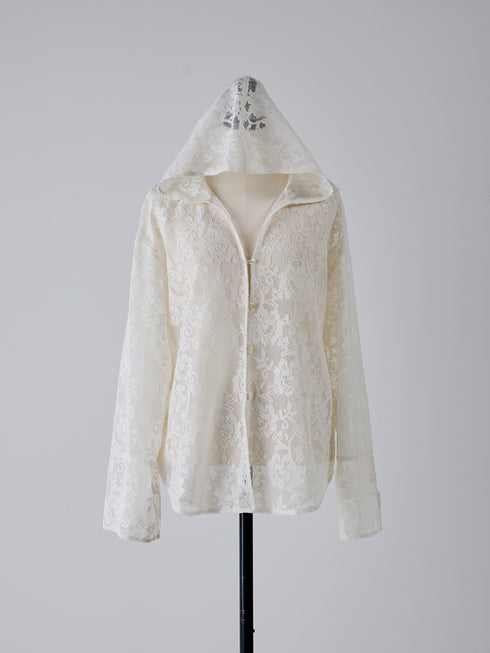 【 予約:5月下旬 】PORTABLE LACE HOODIE /Y262-12047