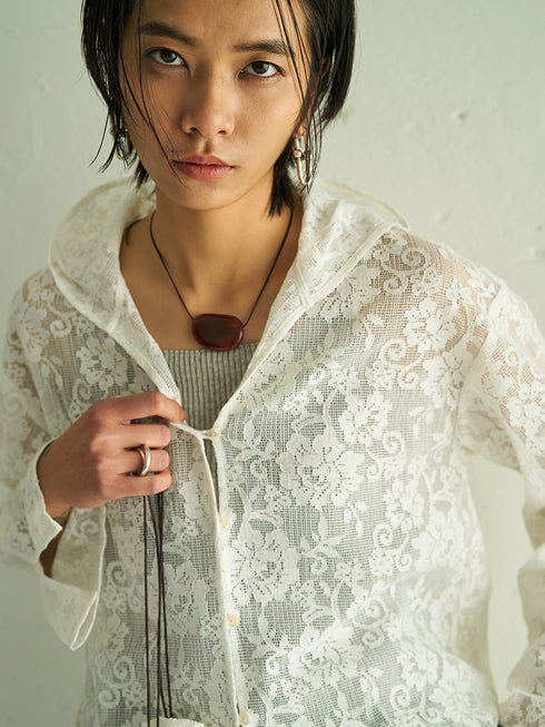 【 予約:5月下旬 】PORTABLE LACE HOODIE /Y262-12047
