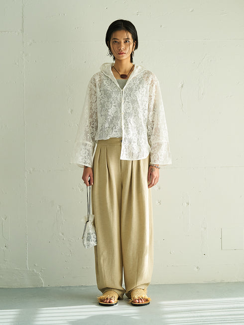 【 予約:5月下旬 】PORTABLE LACE HOODIE /Y262-12047