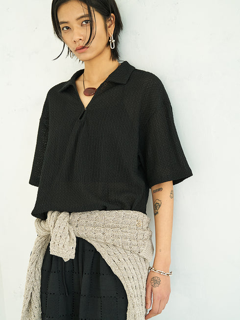【 予約:5月下旬 】KEY NECK BLOUSE /Y262-12055