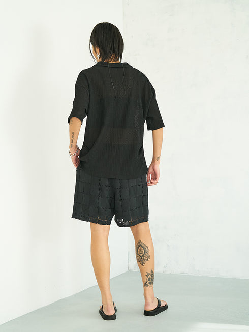 【 予約:5月下旬 】KEY NECK BLOUSE /Y262-12055