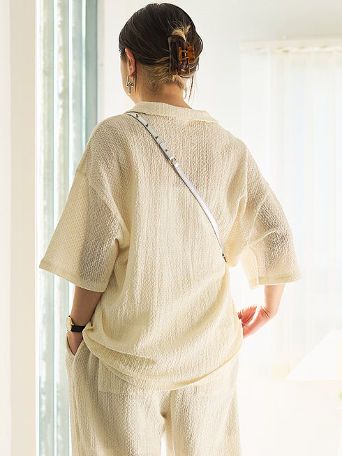 【 予約:5月下旬 】KEY NECK BLOUSE /Y262-12055