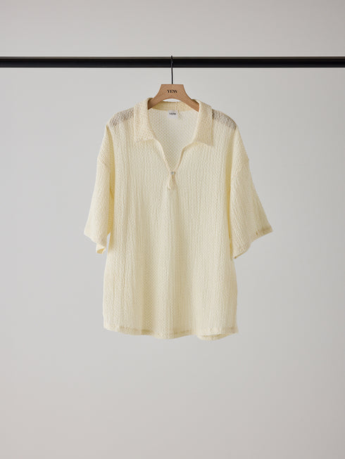 【 予約:5月下旬 】KEY NECK BLOUSE /Y262-12055