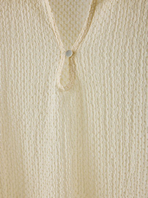 【 予約:5月下旬 】KEY NECK BLOUSE /Y262-12055