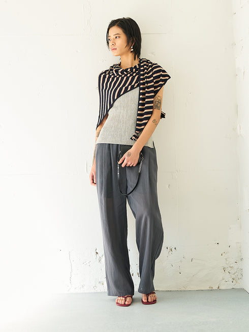 【 予約:5月下旬 】SHEER STRIPE EASY PT /Y262-31042