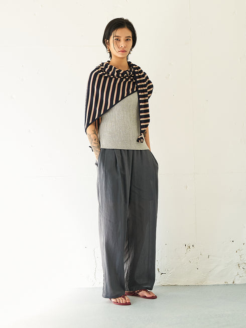 【 予約:5月下旬 】SHEER STRIPE EASY PT /Y262-31042