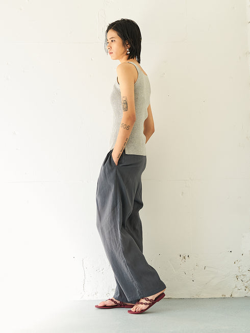 【 予約:5月下旬 】LINEN RIB TANKTOP /Y262-91060