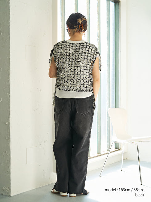 【 予約:5月下旬 】CROCHET MESH TOPS /Y262-91059