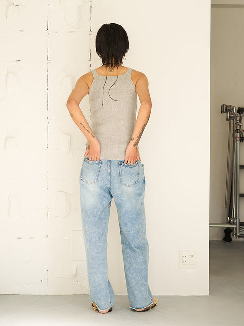 【 予約:5月下旬 】LINEN RIB TANKTOP /Y262-91060
