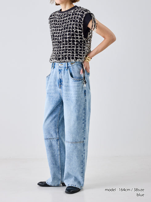 【 予約:5月下旬 】CROCHET MESH TOPS /Y262-91059