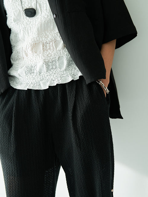 【 予約:5月下旬 】SIDE EYELET PANTS /Y262-32056